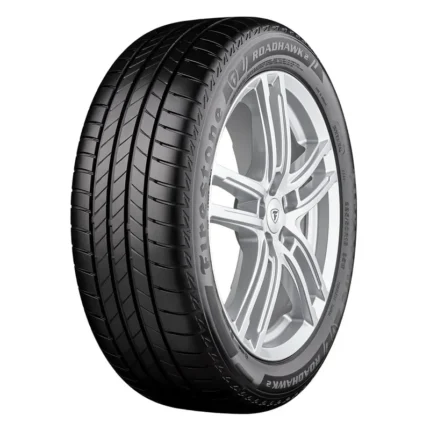 إطار سيارة فايرستون رودهووك 2 مقاس 215/50R17 95W XL بولندي أوروبي عادي معزز للسيارات الكهربائية يتميز بمركب NanoPro-Tech وعمر أطول بنسبة 20% بضمان معتمد 5 سنوات