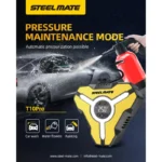 ⁦Steelmate T10 Pro منفاخ هواء لاسلكي ديجيتال 6 بار - أصفر⁩ - الصورة ⁦2⁩
