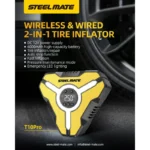 ⁦Steelmate T10 Pro منفاخ هواء لاسلكي ديجيتال 6 بار - أصفر⁩ - الصورة ⁦3⁩