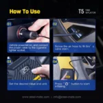 ⁦Steelmate T5 كمبروسر ديجيتال لنفخ إطارات السيارات 6 بار - أسود⁩ - الصورة ⁦6⁩